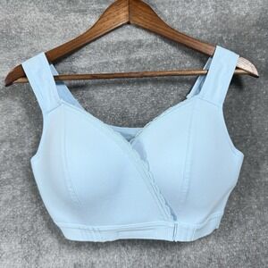 NWT Fiona Bra Women's XL Blue Convenient Front Closure Wireless Senior Easy Wear
